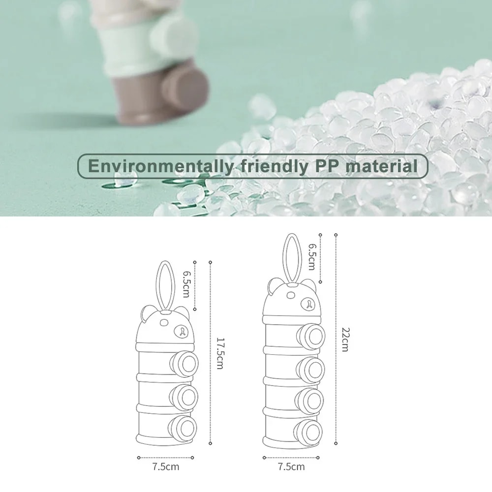 Toddler Baby Snacks Food Storage Box Grid Portable Milk Powder Box Container Formula Dispenser Milk 3