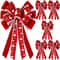 Velvet Glitter Extra Large Red Christmas Wreath Bows Design For Holiday Tree Decor 0