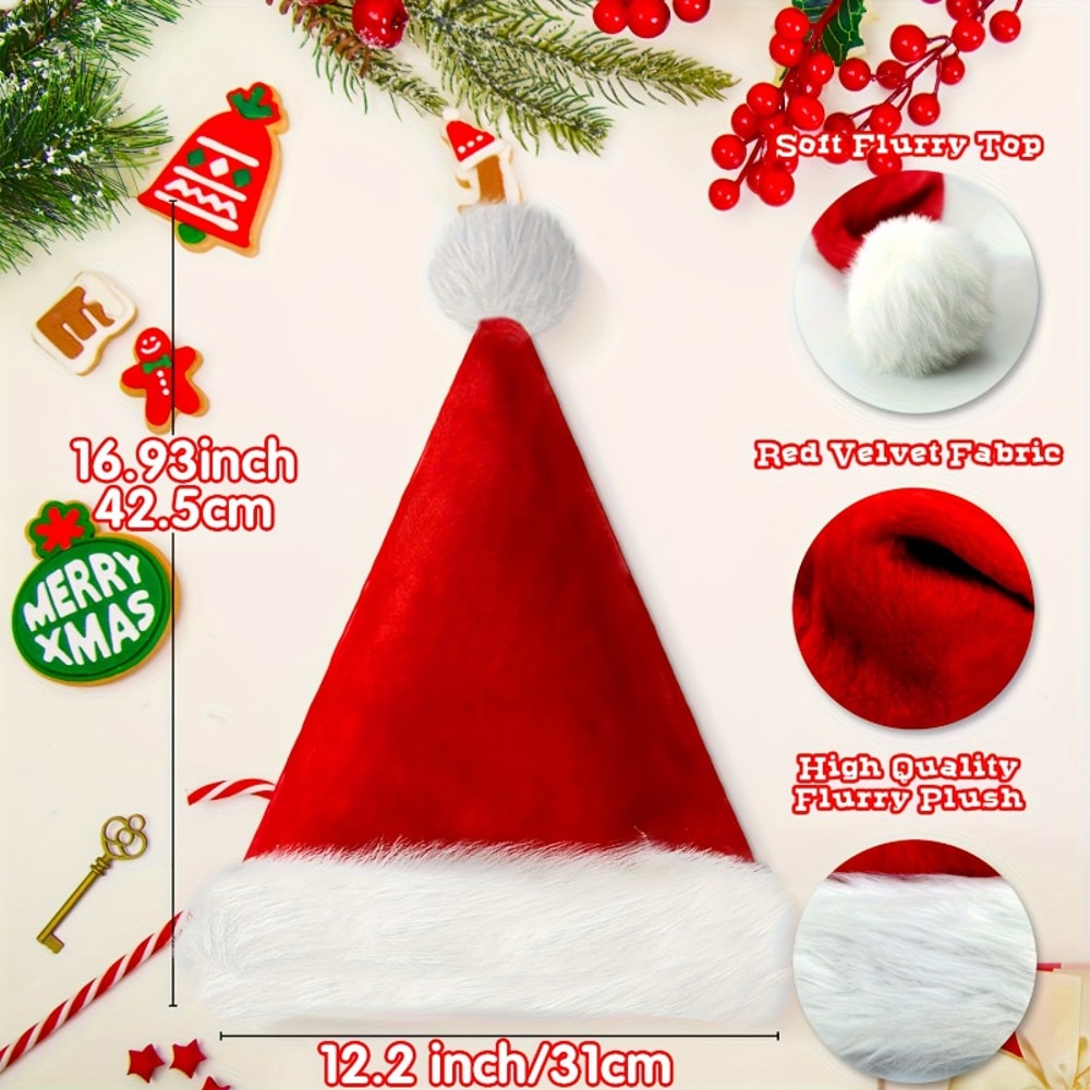 Iconic Santa Cap For Holiday Parties Adult Unisex Christmas Santa Hat 3