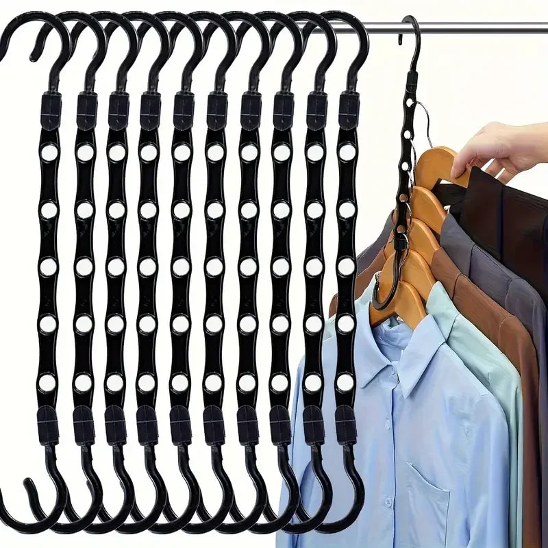 Space Saving Plastic Hanger Multifunctional Hook Simple Folding Windproof Hanger for Dormitories Apartments