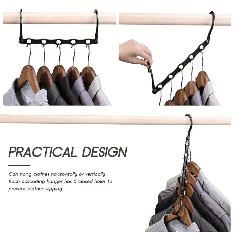 Space Saving Plastic Hanger Multifunctional Hook Simple Folding Windproof Hanger for Dormitories Apartments