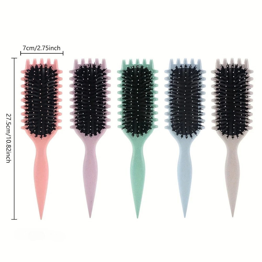 Curly Hair Detangling Brush Scalp Massage Comb With Cleaning Claw And Natural Bristles Styling Tool 3