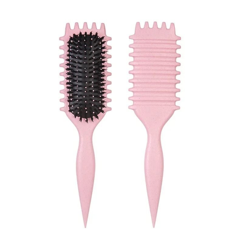 Curly Hair Detangling Brush Scalp Massage Comb With Cleaning Claw And Natural Bristles Styling Tool 7