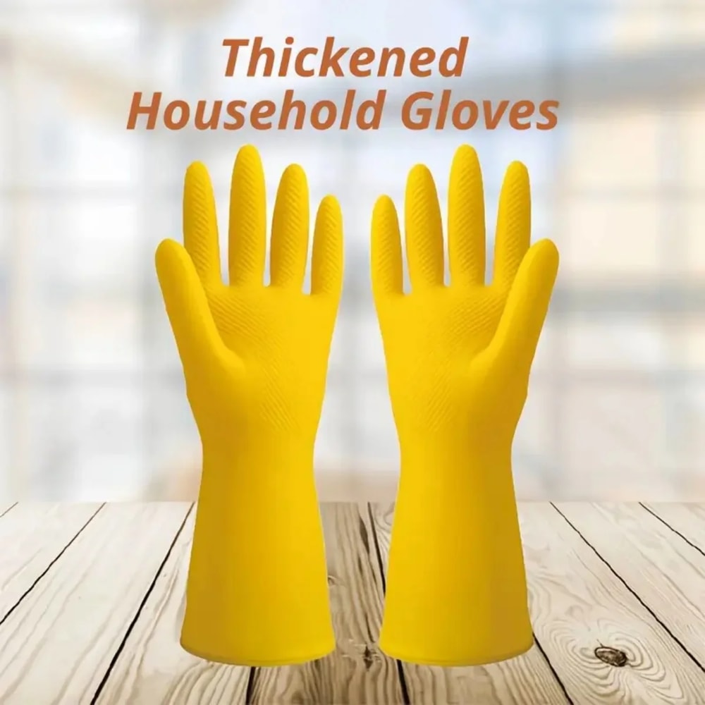 Womens Waterproof Latex Dishwashing Gloves For Household Kitchen Cleaning 3
