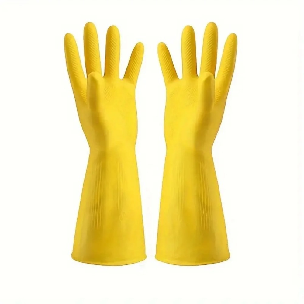 Womens Waterproof Latex Dishwashing Gloves For Household Kitchen Cleaning 5