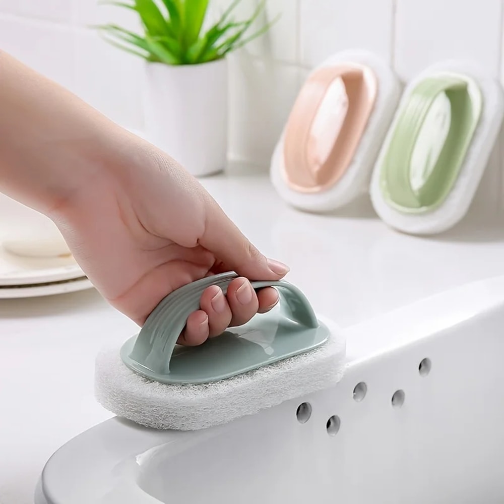 Plastic Bathroom Tile Cleaning Brush Magic Sponge Scrubber With Handle Window Cleaner Bathroom Acce 1