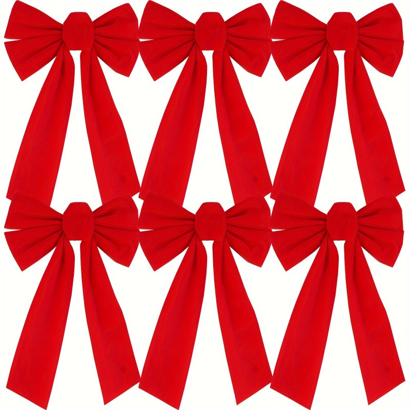 Red Velvet Christmas Bows Set Of Perfect For Tree Garlands Wreaths Indoor Outdoor Decor 0
