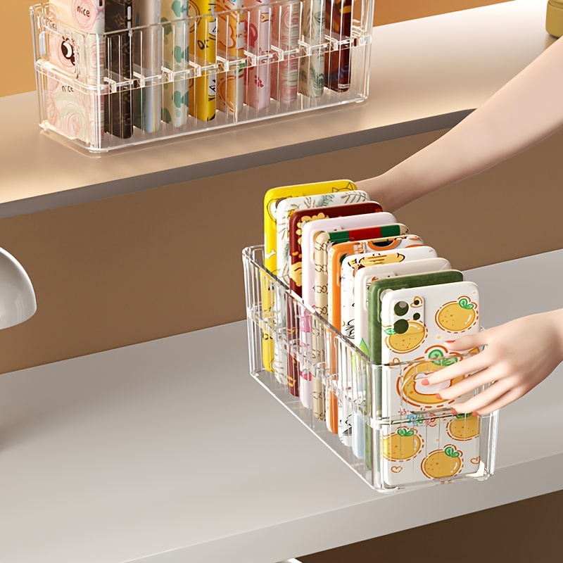 MultiLayer Desktop Organizer Transparent Phone Case Storage Box Essential For Office Home 4