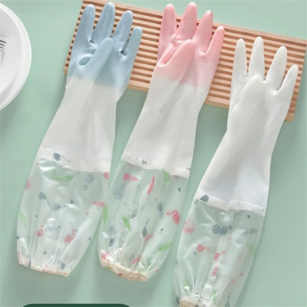 Rubber Dishwashing Gloves Silicone Scrubber For Household Kitchen Cleaning 3