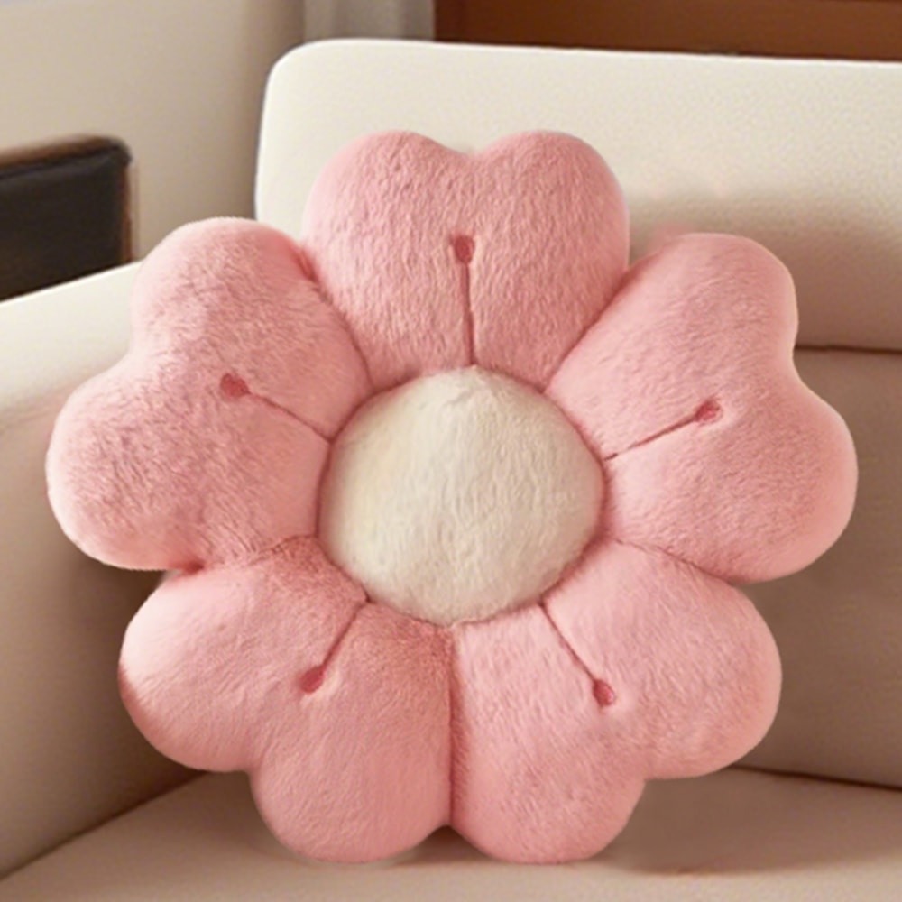 Soft Plush Daisy Flower Pillow Cozy Decorative Cushion For Bed And Sofa White Pink Floral Design Fo 5