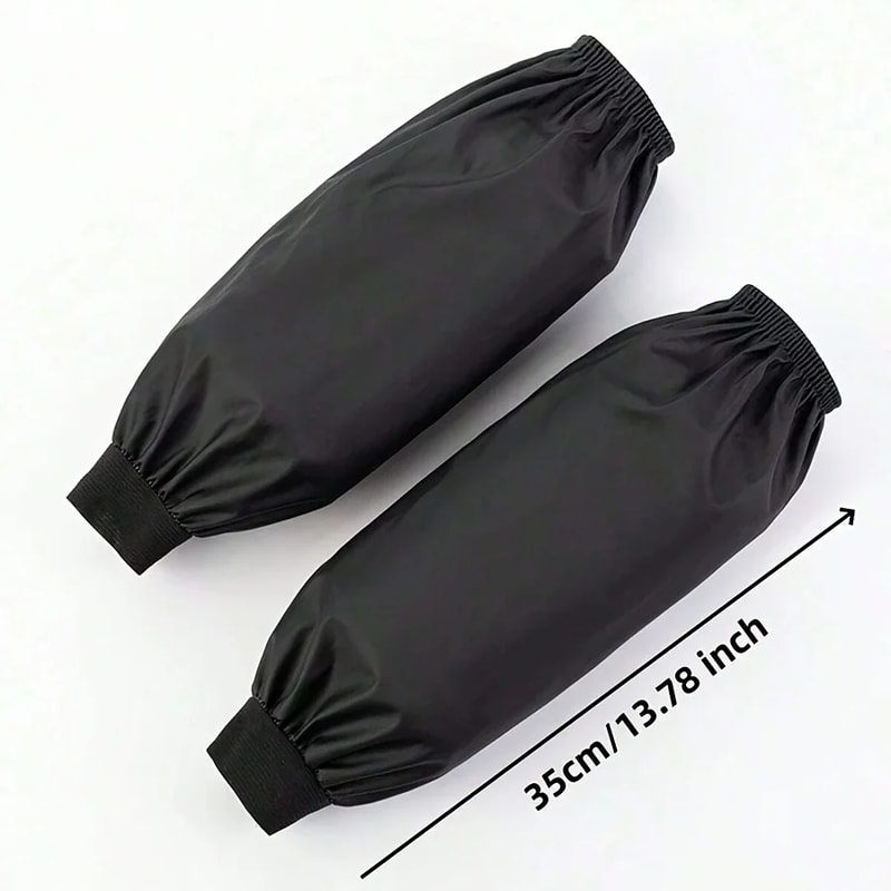 Waterproof And OilResistant HeavyDuty Black Faux Leather Arm Sleeves For Kitchen And Occupational U 1
