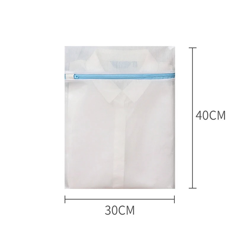 Laundry Bag Blue Zipper Clothes Protector For Washing Machine Travel Dirty Clothing Storage Organiz 4