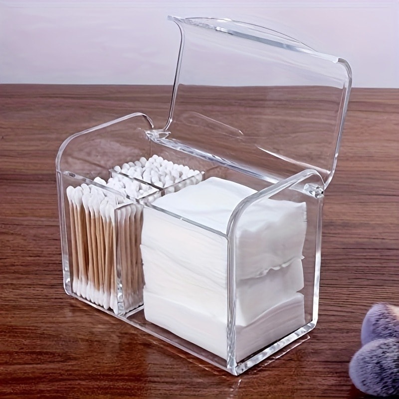 Waterproof Transparent Makeup Holder Dustproof Storage Container For Cotton Pads Plastic Cosmetic S 0