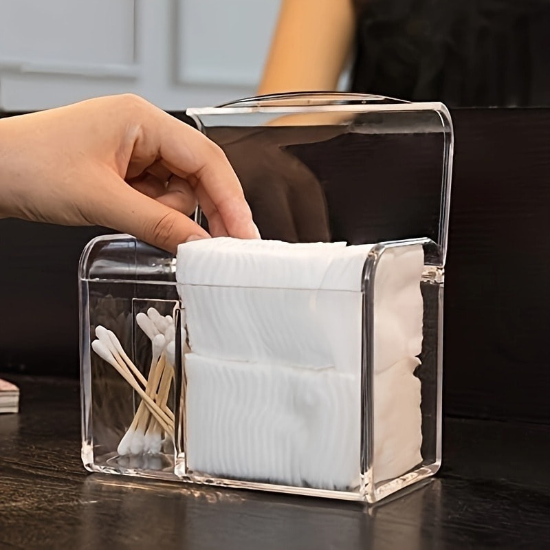 Waterproof Transparent Makeup Holder Dustproof Storage Container For Cotton Pads Plastic Cosmetic S 4
