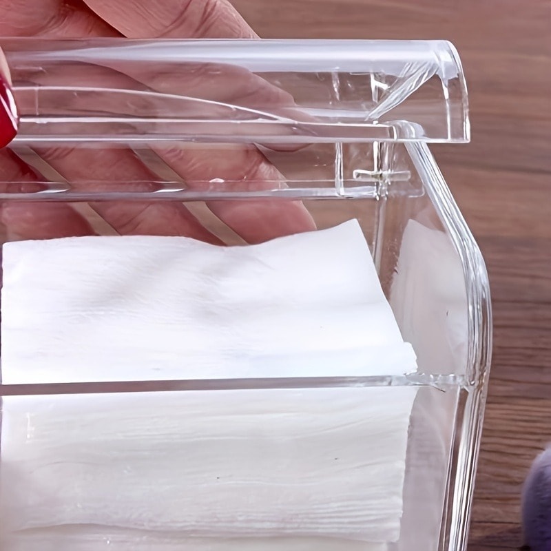 Waterproof Transparent Makeup Holder Dustproof Storage Container For Cotton Pads Plastic Cosmetic S 5