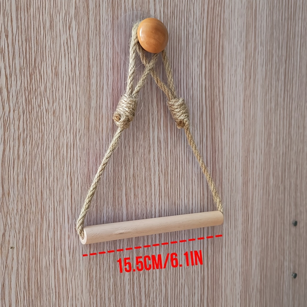 Decorative Bathroom Tissue Dispenser WallMounted Rustic Hemp Rope Wooden Stick Toilet Paper Holder 1
