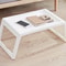 Portable White Desk With Stabilizing Legs Multifunction Foldable Study Table For Bed And Office Hou 4