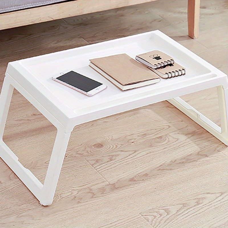 Portable White Desk With Stabilizing Legs Multifunction Foldable Study Table For Bed And Office Hou 4