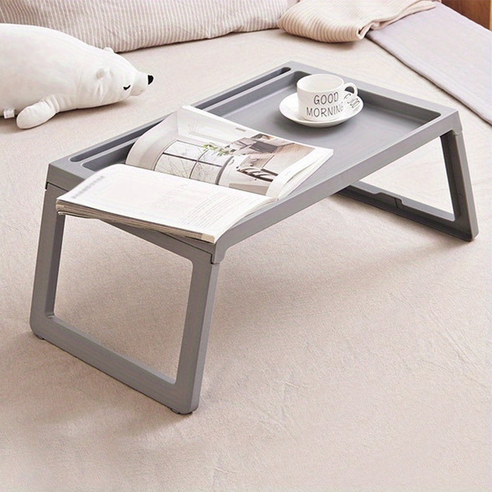 Portable White Desk With Stabilizing Legs Multifunction Foldable Study Table For Bed And Office Hou 5