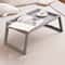 Portable White Desk With Stabilizing Legs Multifunction Foldable Study Table For Bed And Office Hou 5