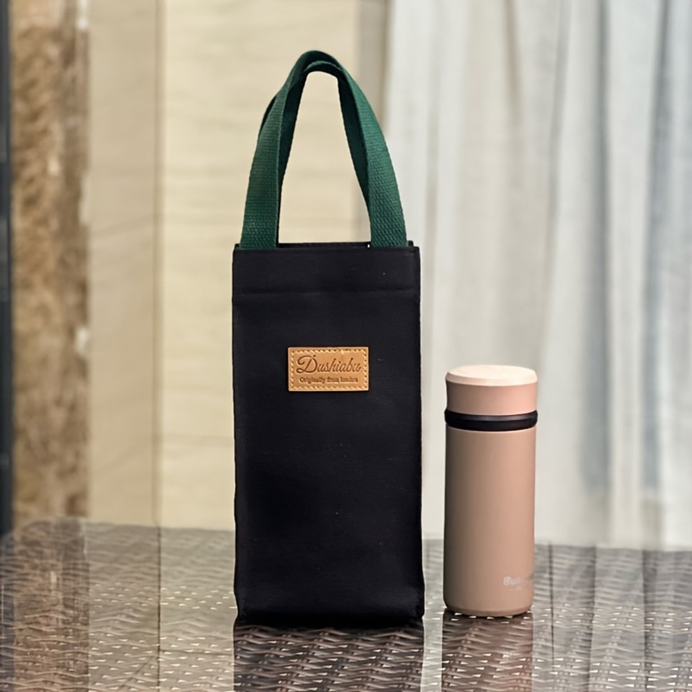 Portable Handheld Water Bottle Holder Universal Canvas Insulated Cup Bag Carrying Umbrella 4