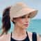 Womens Breathable Sun Hat With Wide Brim UV Protection OpenTop Peaked Visor For Ponytails Summer Ha