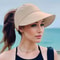 Womens Breathable Sun Hat With Wide Brim UV Protection OpenTop Peaked Visor For Ponytails Summer Ha