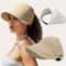 Womens Breathable Sun Hat With Wide Brim UV Protection OpenTop Peaked Visor For Ponytails Summer Ha
