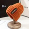 Breathable Chic Womens Knit Beanie Stretchy Acrylic Fiber EarWarming Winter Hat With Long Label De 4