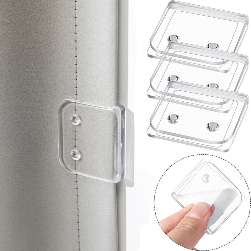 SelfAdhesive Shower Curtain Clips Windproof Transparent Plastic For Secure Bathroom Curtain Holding 1