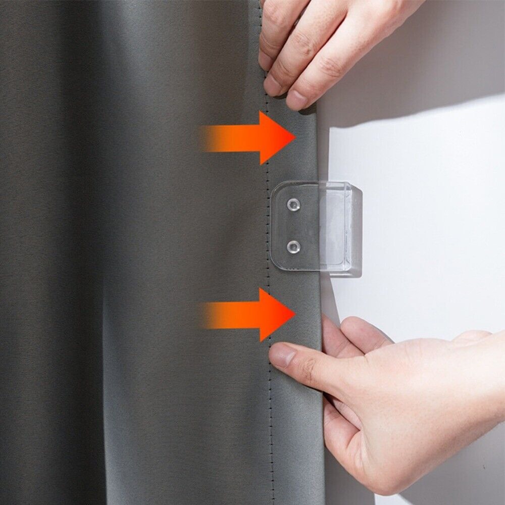 SelfAdhesive Shower Curtain Clips Windproof Transparent Plastic For Secure Bathroom Curtain Holding 3