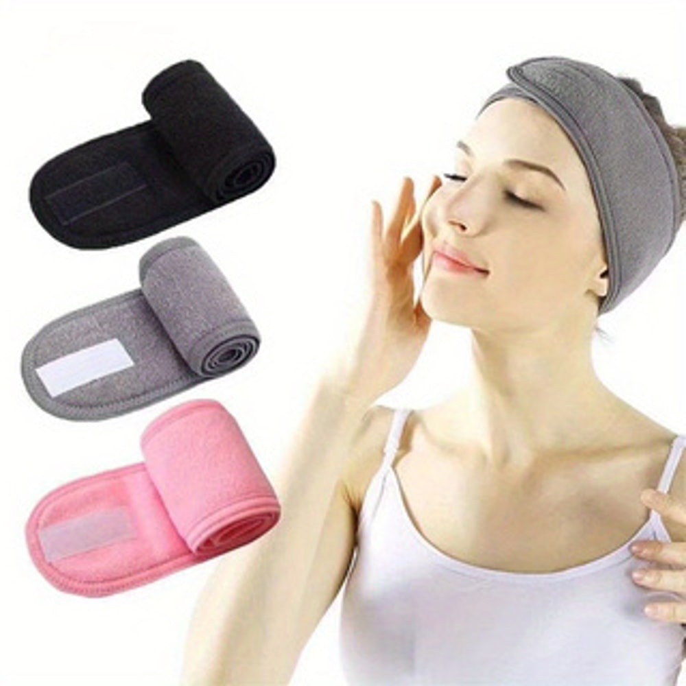 Wide Head Bands Adjustable Hairband For Bath Spa Makeup Shower Face Wash For Women Ladies 0