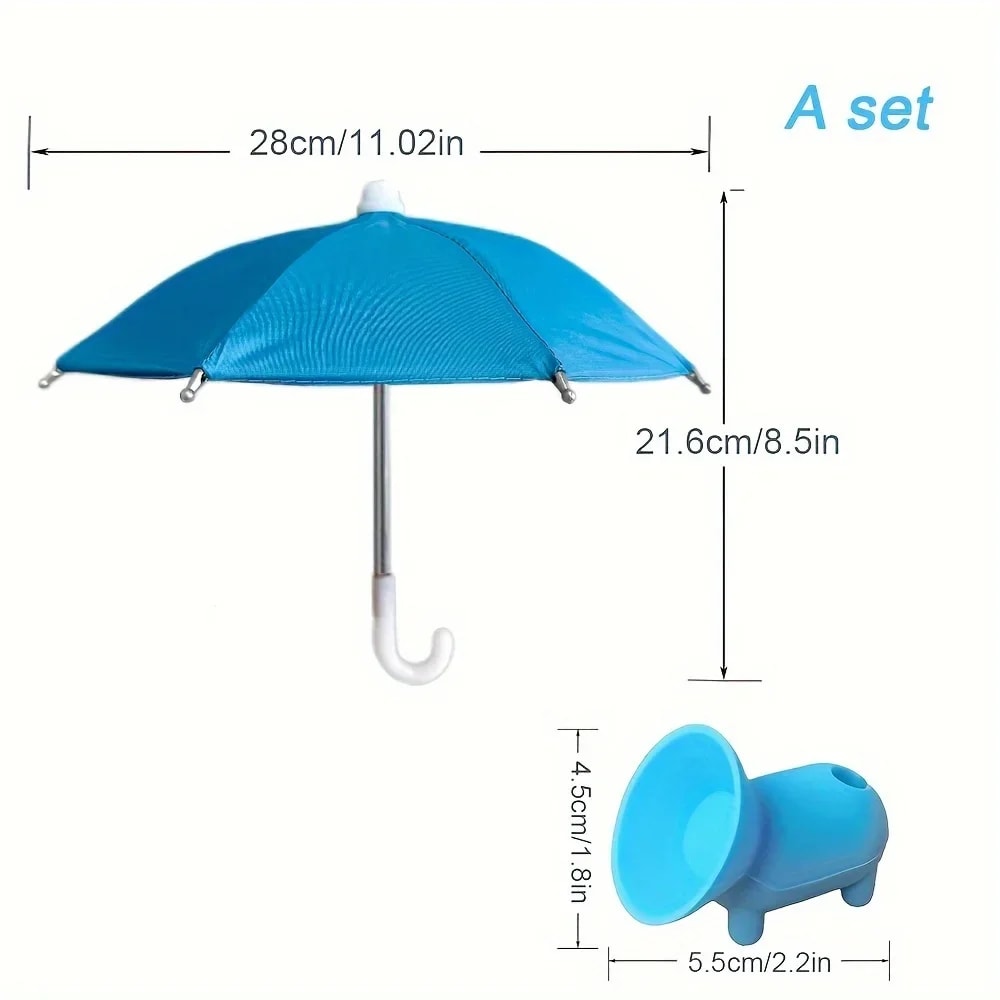 Mini Umbrella For Phone With Suction Cup Stand AntiGlare Sunshade Cover Outdoor Motorcycle Car Hold 4