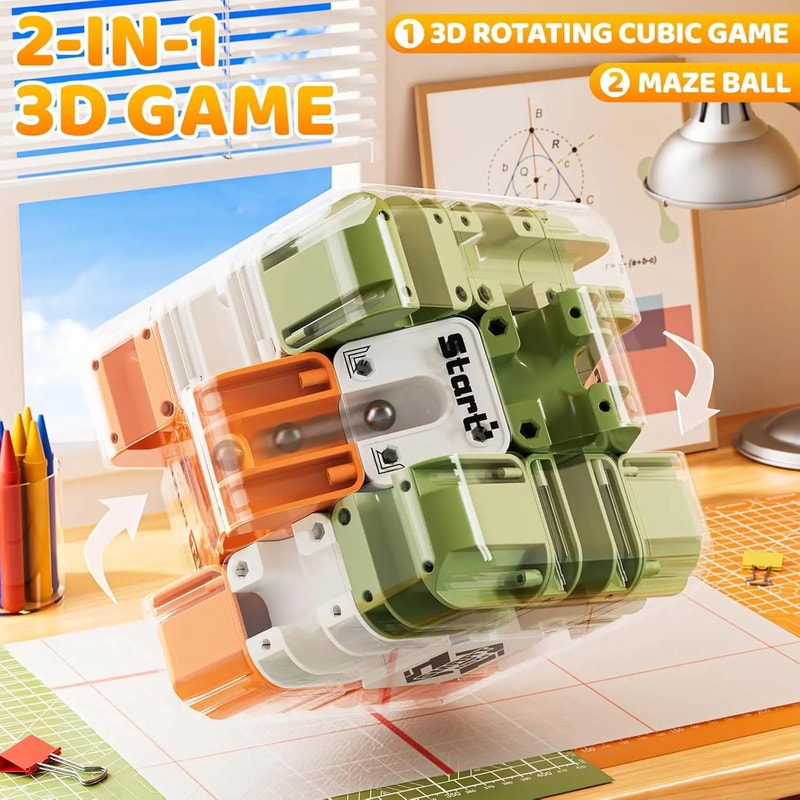 Puzzle Maze Ball Maze Colorful Interlocking Challenge Toy Brain Teaser Montessori Puzzle For Kids A 3