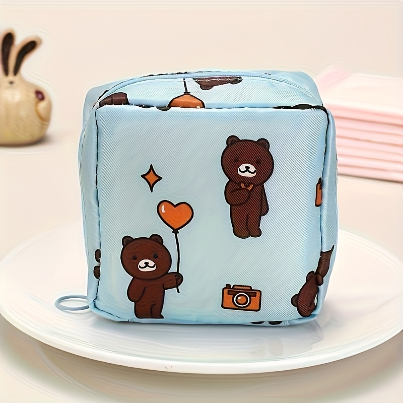 Portable Makeup Bag With Artistic Print Stylish Black Polyester Organizer Large Capacity Travel Pou 3