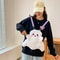 Personalized Doll Plush Backpack for Women, Halloween Cute Ghost Cartoon Kawaii Backpack for Girls, Single Backpack Bag