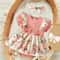 Striped Jumpsuit Summer Dress With Bowknot Headband Cotton Dress For Crawling Clothes Floral Clothe 0