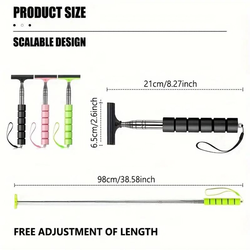 Telescopic Car Rearview Mirror Wiper Blade Defogger Brush Auto Glass Cleaning Tool With Soft Handle 2