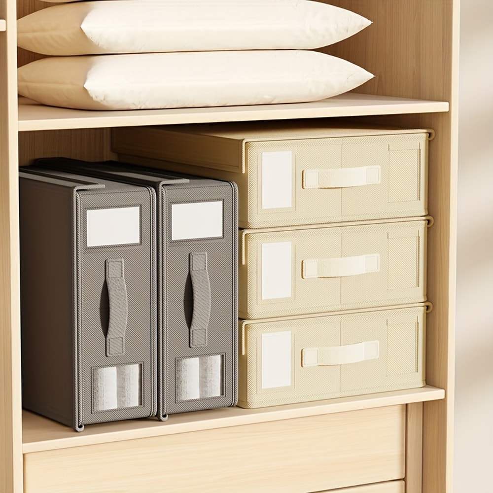 Thickened Fabric Sheet Storage Box Organizer Zipper Blanket Bag Folding Window Wardrobe Bed Clothes 2