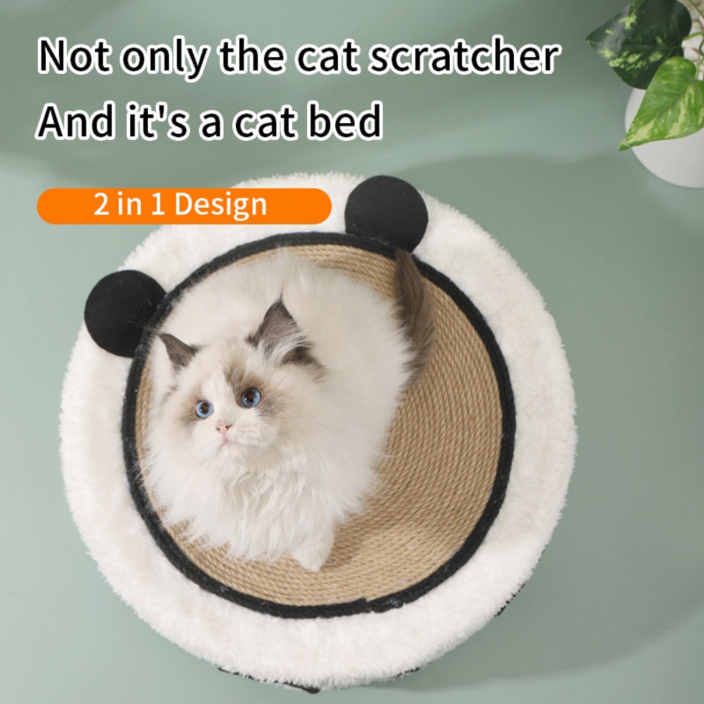 Cat Scratching Bed TwoinOne Scratching Board Hemp Rope Braid Plush Pet Bed Cat Exclusive 2