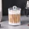 Transparent Plastic Cotton Swab Box Circular Design with Dust Cover Makeup Organizer Storage for Jewelry and Toothpicks