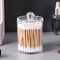 Transparent Plastic Cotton Swab Box Circular Design with Dust Cover Makeup Organizer Storage for Jewelry and Toothpicks