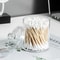 Transparent Plastic Cotton Swab Box Circular Design with Dust Cover Makeup Organizer Storage for Jewelry and Toothpicks