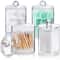 Transparent Plastic Cotton Swab Box Circular Design with Dust Cover Makeup Organizer Storage for Jewelry and Toothpicks