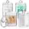 Transparent Plastic Cotton Swab Box Circular Design with Dust Cover Makeup Organizer Storage for Jewelry and Toothpicks