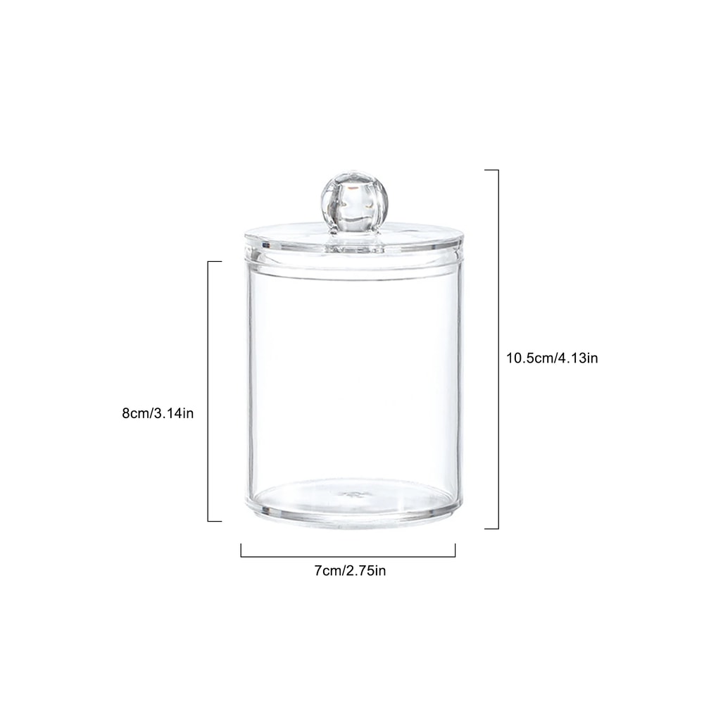 Transparent Plastic Cotton Swab Box Circular Design with Dust Cover Makeup Organizer Storage for Jewelry and Toothpicks