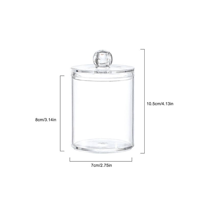 Transparent Plastic Cotton Swab Box Circular Design with Dust Cover Makeup Organizer Storage for Jewelry and Toothpicks