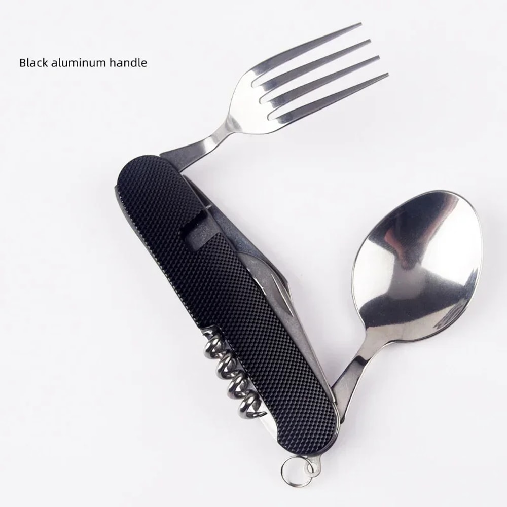 MultiFunctional Foldable Camping Utensil Set Knife Fork Spoon Combo For Outdoor Picnic Camping Spor 4
