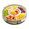 Divided Rotating Serving Tray With Lid And Handle Portable Snackle Box For Fruits Snacks Veggie Cha 0