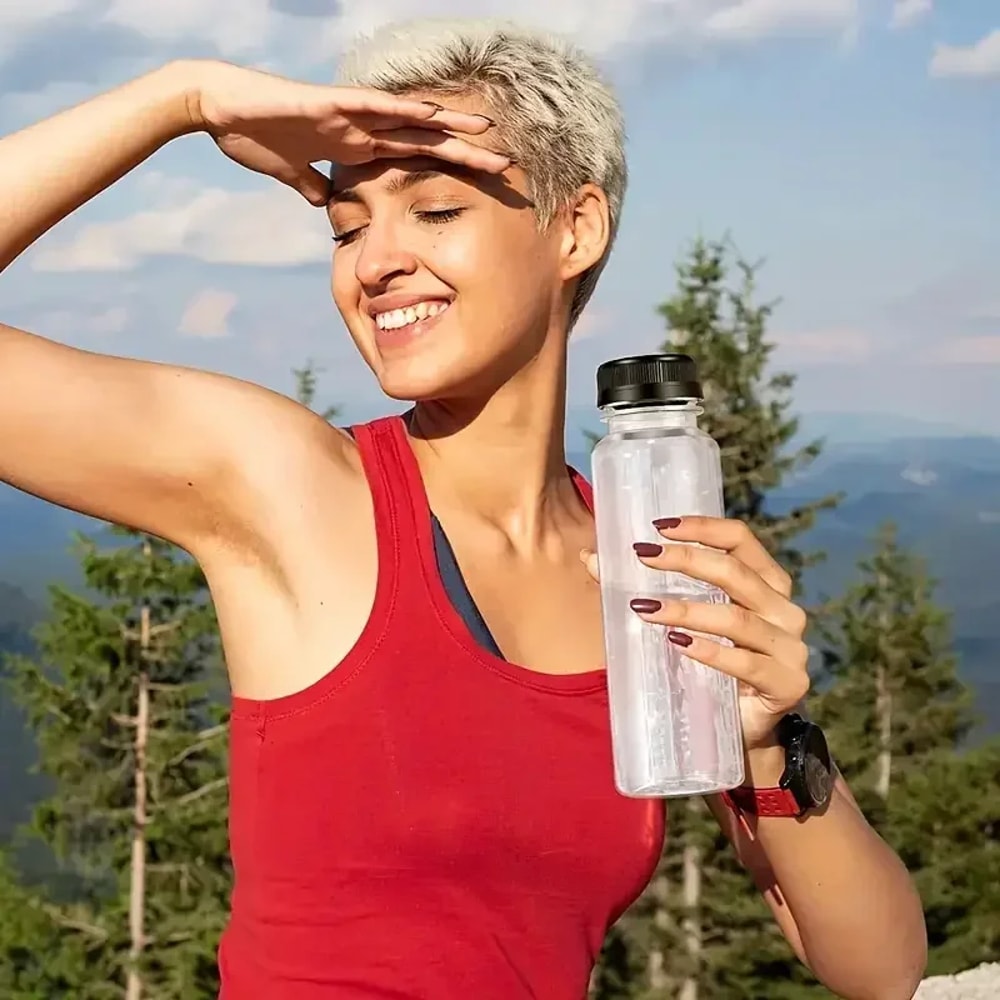 Portable Sport Water Bottle Large Capacity Transparent Cup Simple Plastic Water Cup Outdoor Camping 0